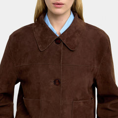 Short boxy jacket with patch pockets