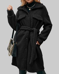 Oversize long coat with chest pockets