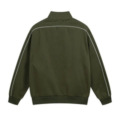 Jacket with high collar, zipper and side pockets