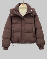 High-collar short puffer jacket