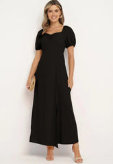 Long dress with puffed sleeves