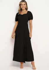 Long dress with puffed sleeves
