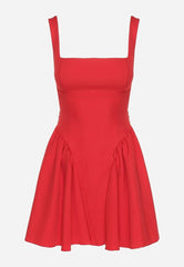 Sleeveless square neck mini dress
