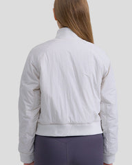 Short sporty padded jacket with high collar