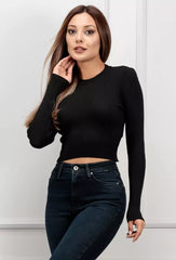 Ribbed cropped sweater