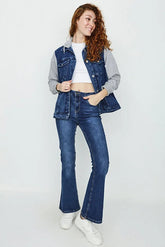 Hoodie jacket with contrast sleeves