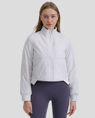 Short sporty padded jacket with high collar