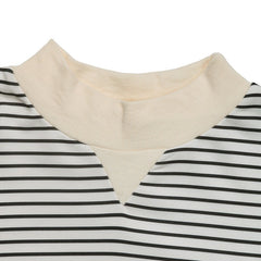 Black and white striped sweatshirt with beige details