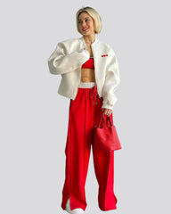 Oversized zip jacket with heart detail