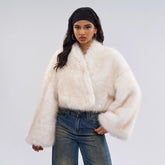 Milano fluffy short jacket with wide sleeves