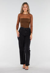 Long-sleeved top with transparent top