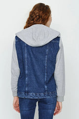 Hoodie jacket with contrast sleeves