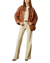 Brown oversized shirt jacket