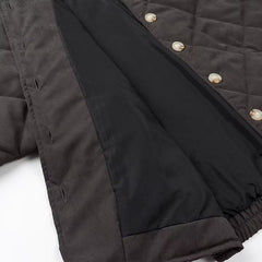 Diamond quilted jacket with stand-up collar