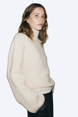 KNITTED SWEATER WITH HIGH COLLAR