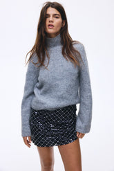 KNITTED SWEATER WITH HIGH COLLAR