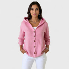 Hoodie with buttons and pockets