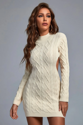Cream cable knit mini dress