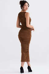 Kaffe kristalliserad långklänning