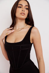 Svart korsett-topp med smal passform