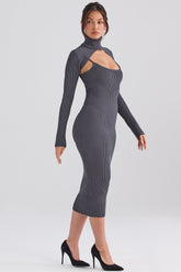 Kolstickad långklänning med öppen front