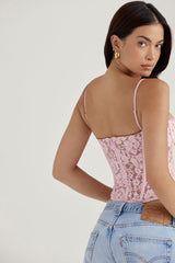 Korsett med rosa spetsar