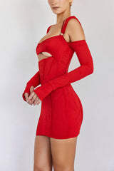 Red cutout bodycon dress