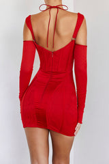 Red cutout bodycon dress