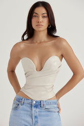 Axelbandslös korsett i organiskt läder