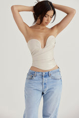 Axelbandslös korsett i organiskt läder