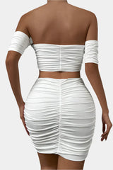 Off-the-shoulder ruched set