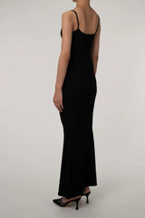 Black long dress with spaghetti straps