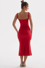 Röd ros långklänning