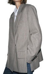 Gray oversized blazer with front pockets