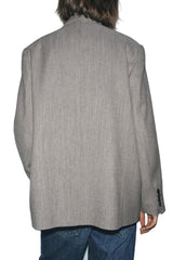 Gray oversized blazer with front pockets