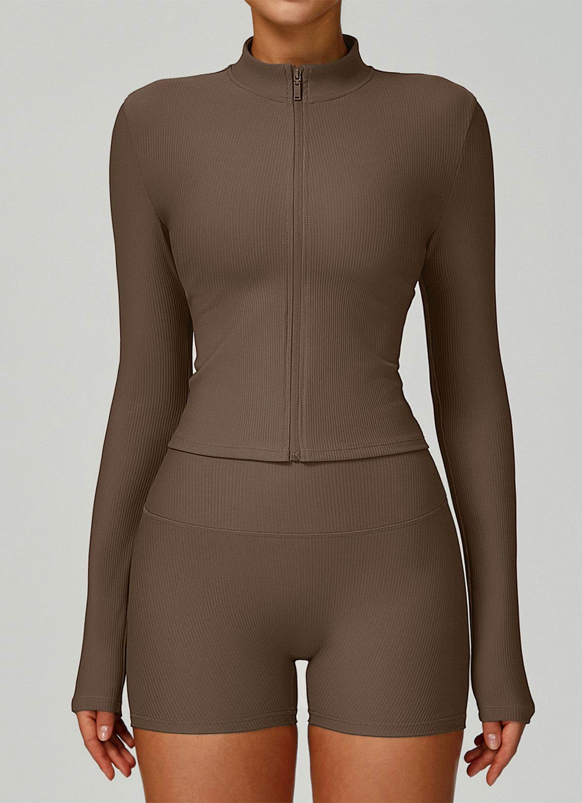 Sports training set - zip-up top and shorts