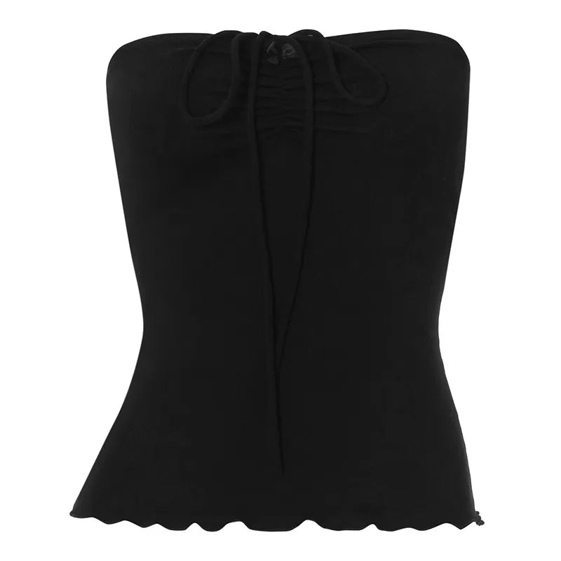 Slim topp med snörningsdetalj