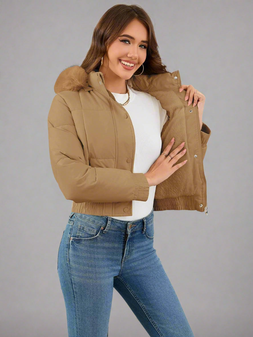 Casual quiltad bomullsjacka i smal passform