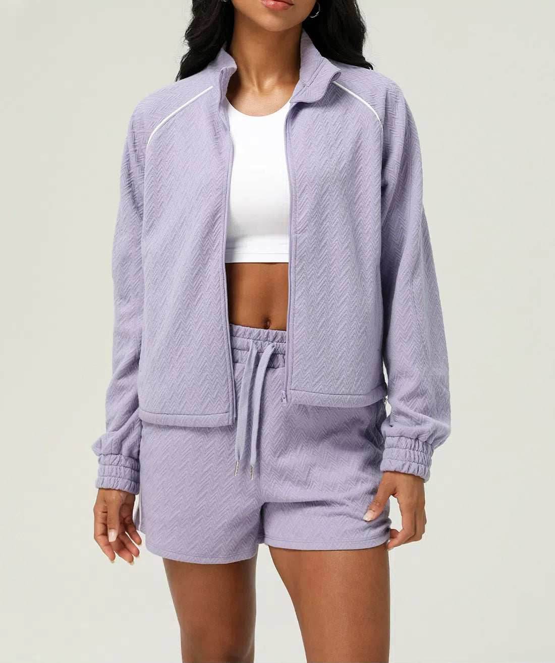 Sports tracksuit with jacket and shorts