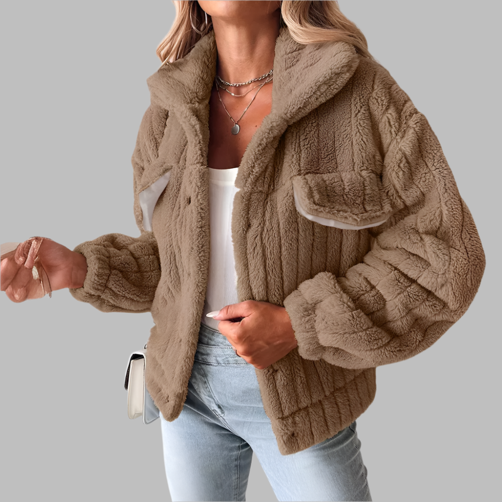 Kort kappa i sammet med slag för kvinnor