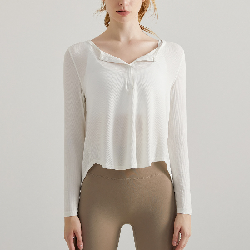 Löst sittande sport-T-shirt med långa ärmar