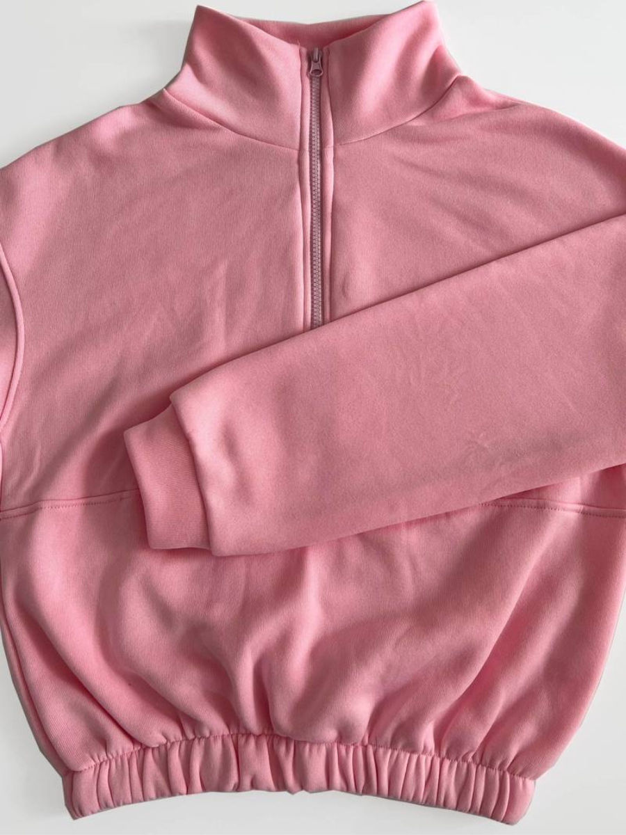 Blus med dragkedja och träningsoverallsbyxa