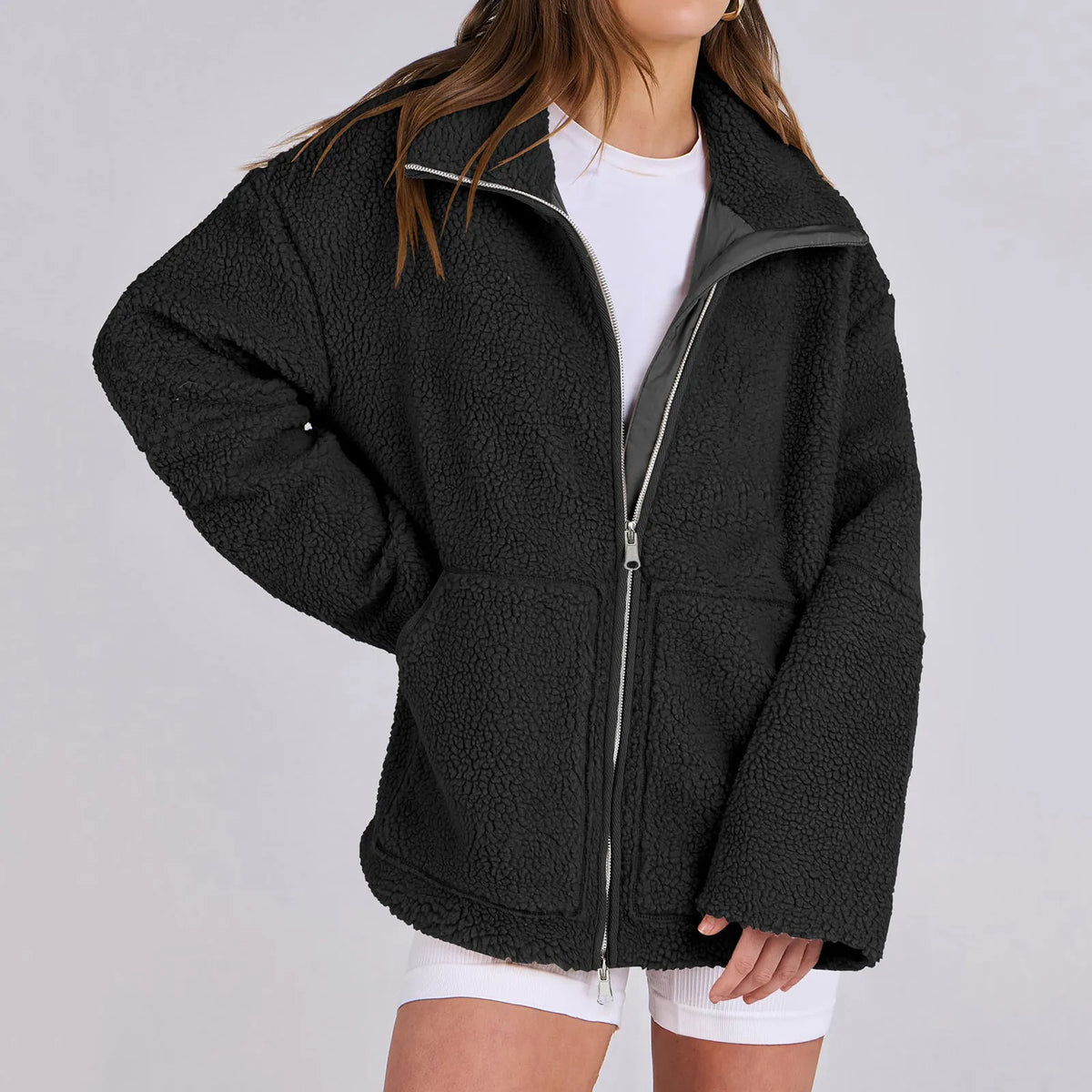 Turtleneck-kappa i varm ull