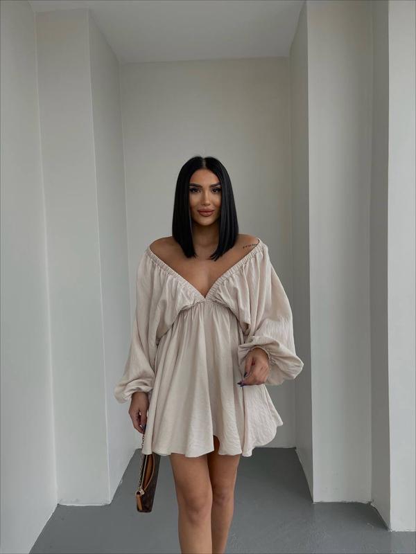 Off-the-shoulder bohemian mini dress