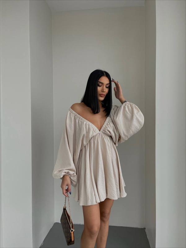 Off-the-shoulder bohemian mini dress