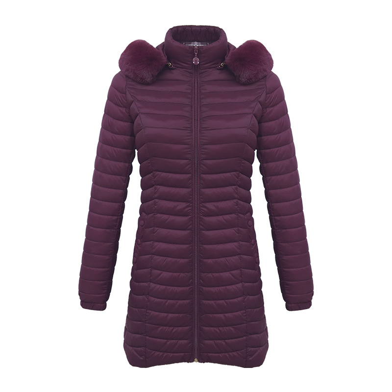 Lång jacka liniar quiltad bomull