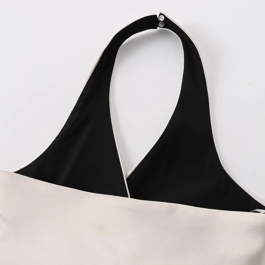 Champagnefärgad topp med band i midjan