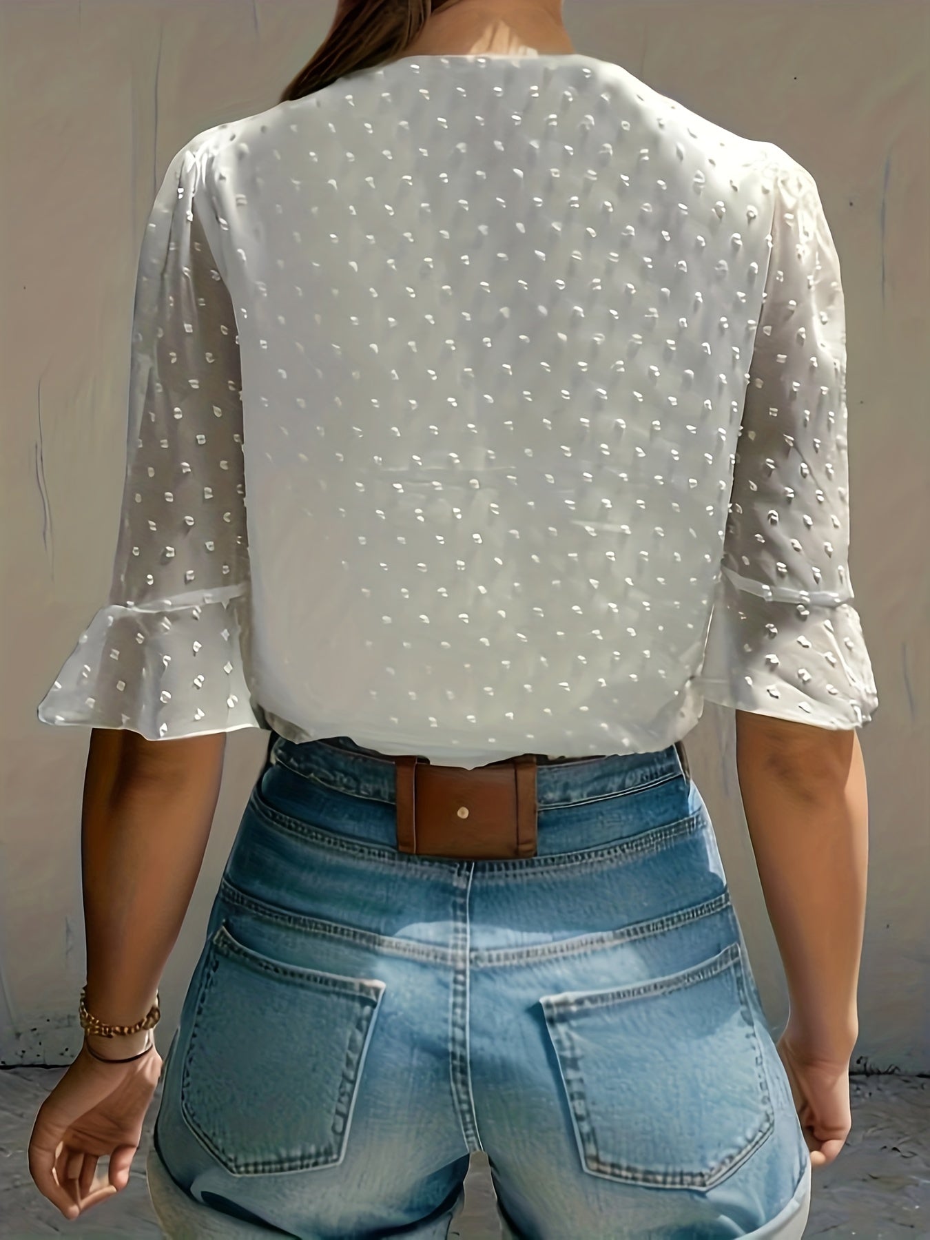 Lös blus med låg ärm