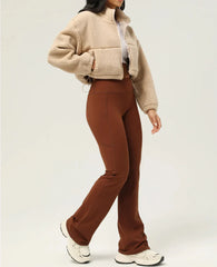 Tjock fleecetoppjacka i plysch