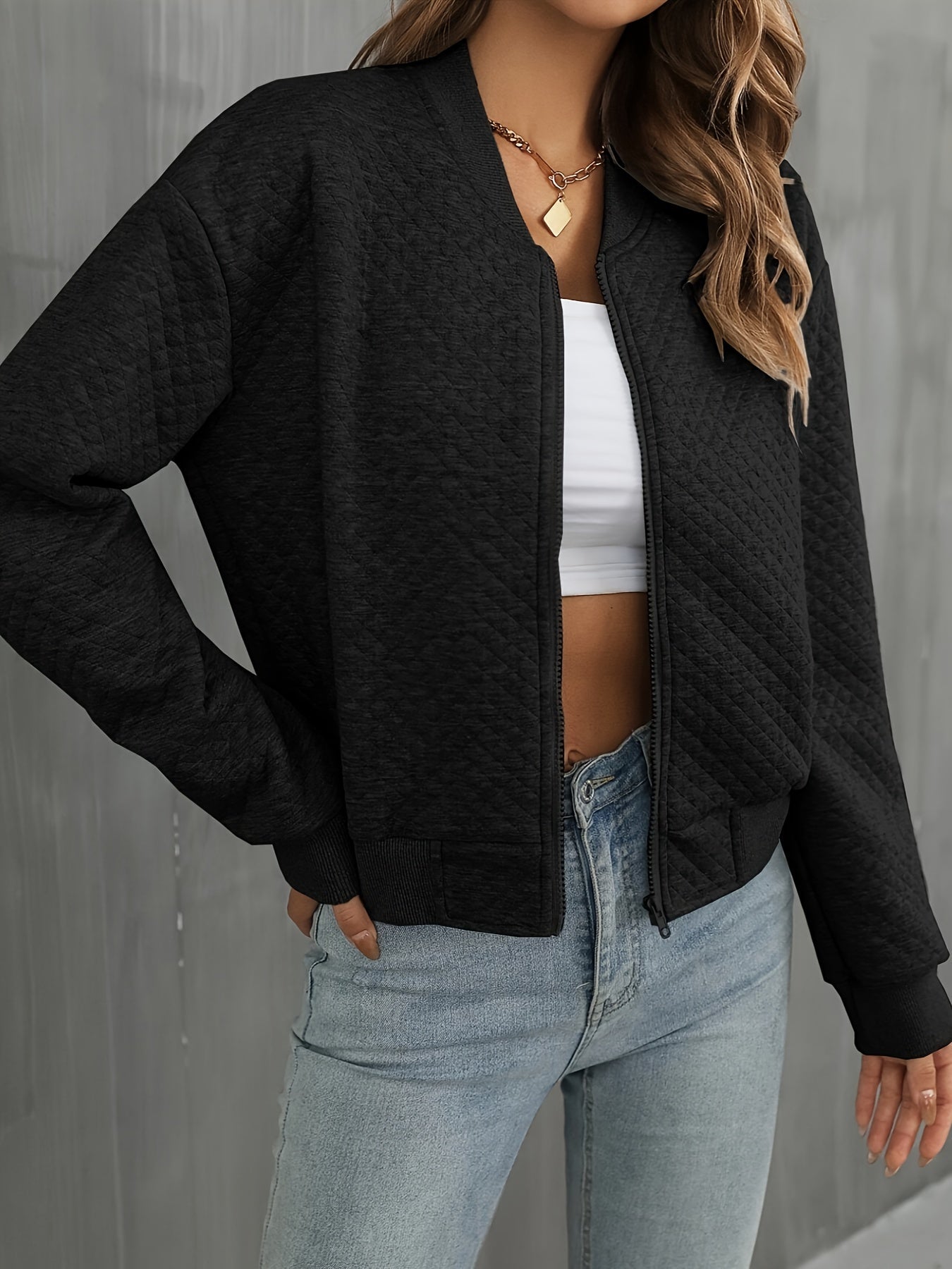 Svart enkel bomberjacka